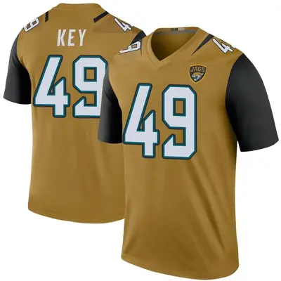 Men's Legend Arden Key Jacksonville Jaguars Gold Color Rush Bold Jersey