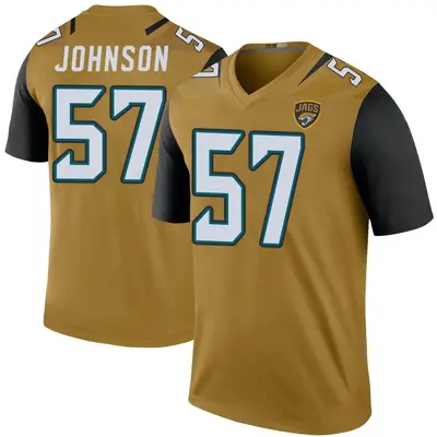 Men's Legend Caleb Johnson Jacksonville Jaguars Gold Color Rush Bold Jersey