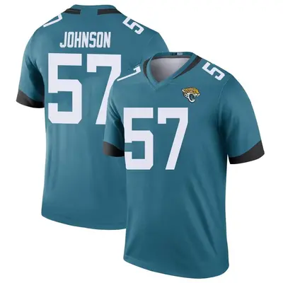 Men's Legend Caleb Johnson Jacksonville Jaguars Teal Color Rush Jersey