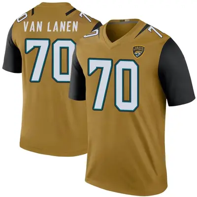 Men's Legend Cole Van Lanen Jacksonville Jaguars Gold Color Rush Bold Jersey