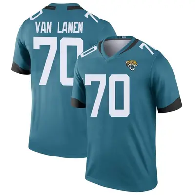 Men's Legend Cole Van Lanen Jacksonville Jaguars Teal Color Rush Jersey