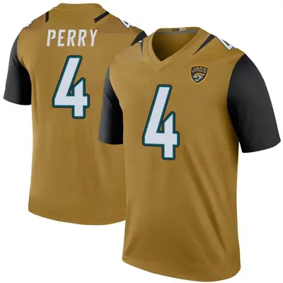 Men's Legend E.J. Perry Jacksonville Jaguars Gold Color Rush Bold Jersey