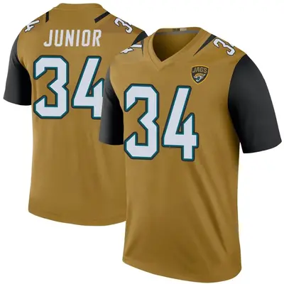 Men's Legend Gregory Junior Jacksonville Jaguars Gold Color Rush Bold Jersey