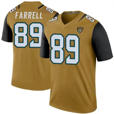 Men's Legend Luke Farrell Jacksonville Jaguars Gold Color Rush Bold Jersey