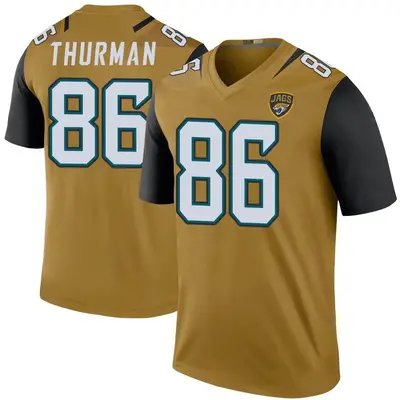 Men's Legend Nick Thurman Jacksonville Jaguars Gold Color Rush Bold Jersey