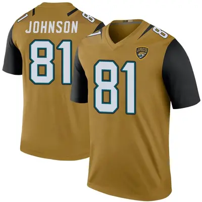 Men's Legend Willie Johnson Jacksonville Jaguars Gold Color Rush Bold Jersey