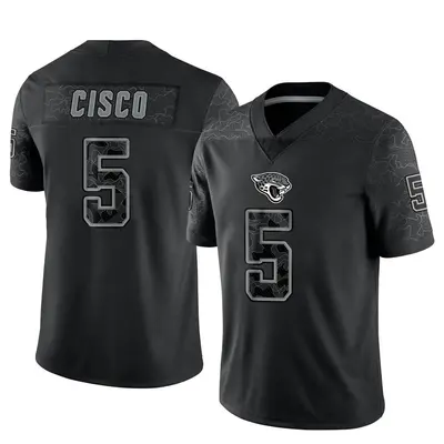 Men's Limited Andre Cisco Jacksonville Jaguars Black Reflective Jersey