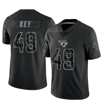 Men's Limited Arden Key Jacksonville Jaguars Black Reflective Jersey