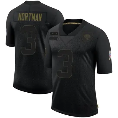 Men's Limited Brad Nortman Jacksonville Jaguars Black 2020 Salute To Service Jersey
