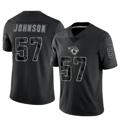 Men's Limited Caleb Johnson Jacksonville Jaguars Black Reflective Jersey