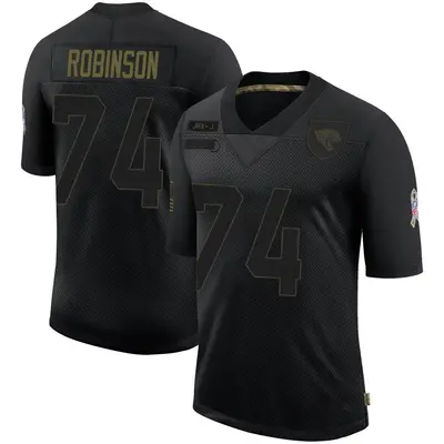 Men's Limited Cam Robinson Jacksonville Jaguars Black 2020 Salute To Service Jersey