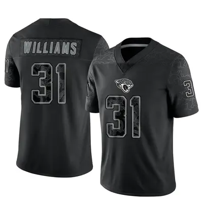 Men's Limited Darious Williams Jacksonville Jaguars Black Reflective Jersey
