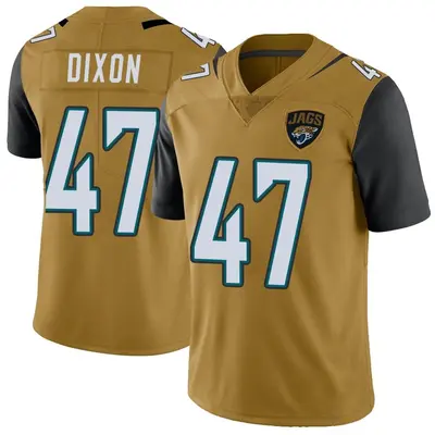 Men's Limited De'Shaan Dixon Jacksonville Jaguars Gold Color Rush Vapor Untouchable Jersey