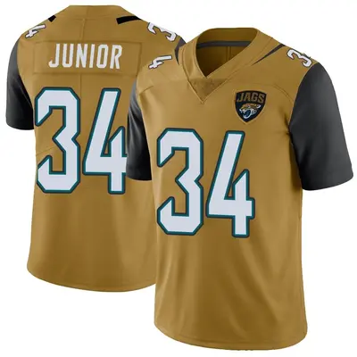Men's Limited Gregory Junior Jacksonville Jaguars Gold Color Rush Vapor Untouchable Jersey
