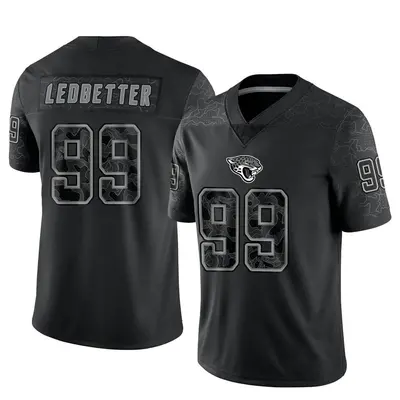Men's Limited Jeremiah Ledbetter Jacksonville Jaguars Black Reflective Jersey