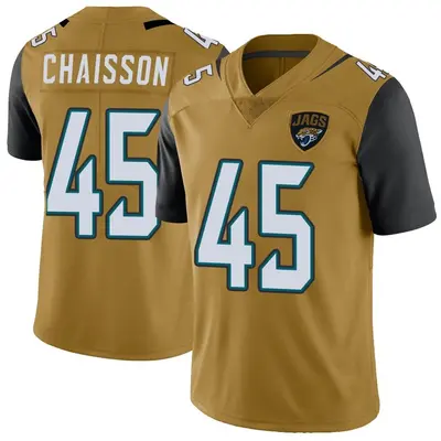 Men's Limited K'Lavon Chaisson Jacksonville Jaguars Gold Color Rush Vapor Untouchable Jersey