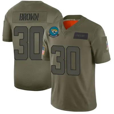 Men's Limited Montaric Brown Jacksonville Jaguars Camo 2019 Salute to Service Jersey