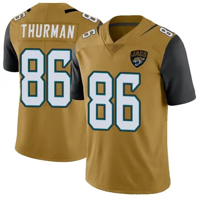 Men's Limited Nick Thurman Jacksonville Jaguars Gold Color Rush Vapor Untouchable Jersey
