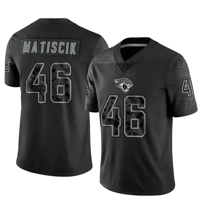 Men's Limited Ross Matiscik Jacksonville Jaguars Black Reflective Jersey