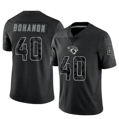 Men's Limited Tommy Bohanon Jacksonville Jaguars Black Reflective Jersey