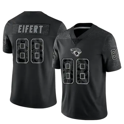 Men's Limited Tyler Eifert Jacksonville Jaguars Black Reflective Jersey
