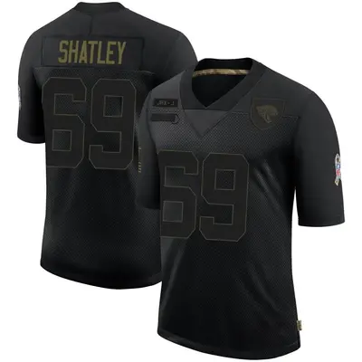 Men's Limited Tyler Shatley Jacksonville Jaguars Black 2020 Salute To Service Jersey