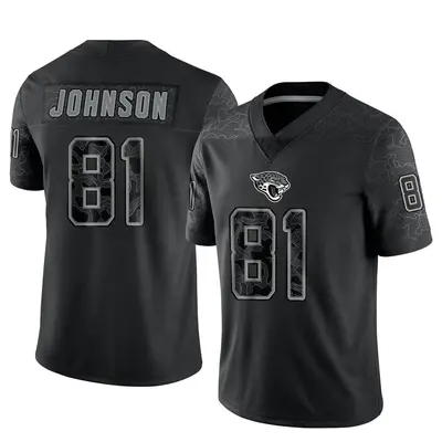Men's Limited Willie Johnson Jacksonville Jaguars Black Reflective Jersey