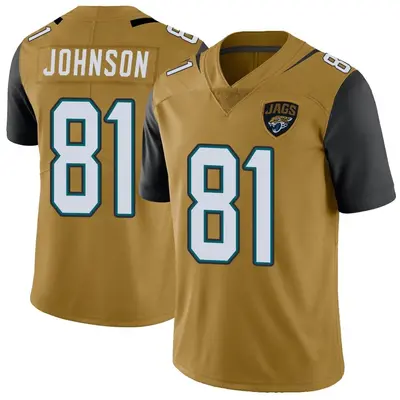 Men's Limited Willie Johnson Jacksonville Jaguars Gold Color Rush Vapor Untouchable Jersey