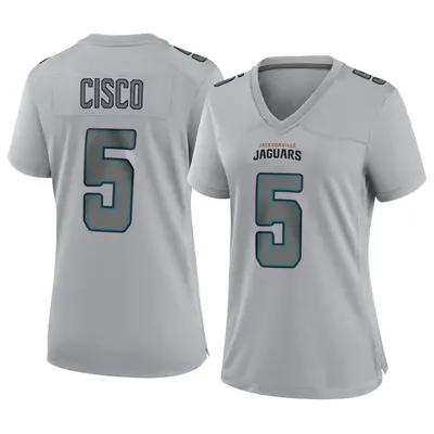 Women's Game Andre Cisco Jacksonville Jaguars Gray Atmosphere Fashion Jersey