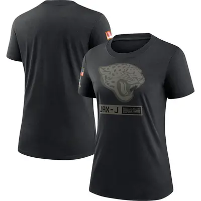 Women's Jacksonville Jaguars Black 2020 Salute To Service Performance T-Shirt