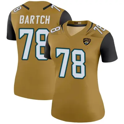 Women's Legend Ben Bartch Jacksonville Jaguars Gold Color Rush Bold Jersey