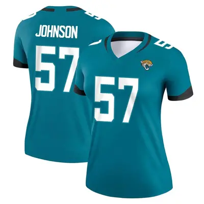 Women's Legend Caleb Johnson Jacksonville Jaguars Teal Jersey