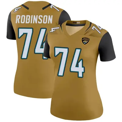 Women's Legend Cam Robinson Jacksonville Jaguars Gold Color Rush Bold Jersey