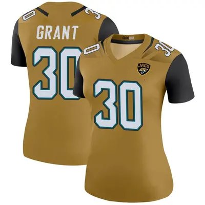Women's Legend Corey Grant Jacksonville Jaguars Gold Color Rush Bold Jersey