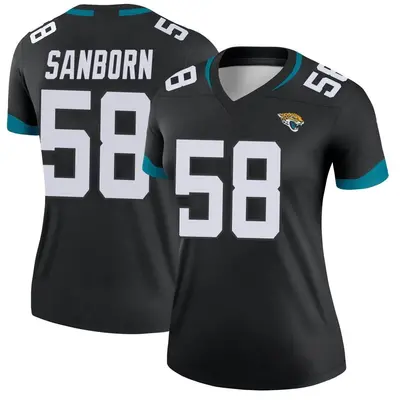 Women's Legend Garrison Sanborn Jacksonville Jaguars Black Jersey