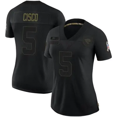 Women's Limited Andre Cisco Jacksonville Jaguars Black 2020 Salute To Service Jersey