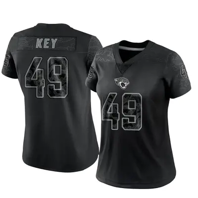 Women's Limited Arden Key Jacksonville Jaguars Black Reflective Jersey