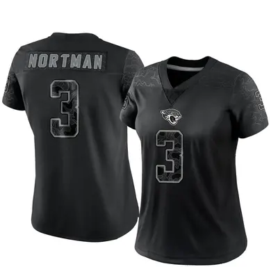 Women's Limited Brad Nortman Jacksonville Jaguars Black Reflective Jersey