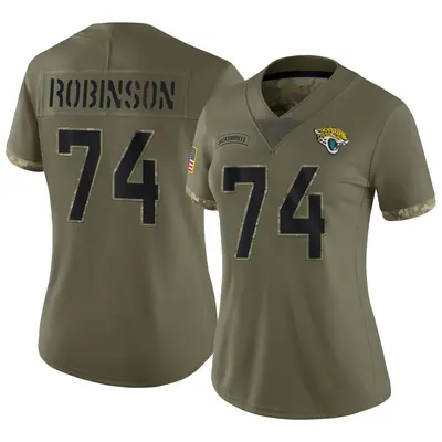 Women's Limited Cam Robinson Jacksonville Jaguars Olive 2022 Salute To Service Jersey