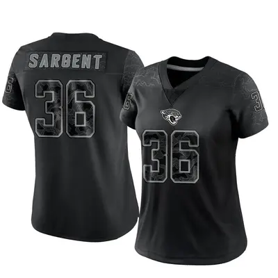 Women's Limited Mekhi Sargent Jacksonville Jaguars Black Reflective Jersey