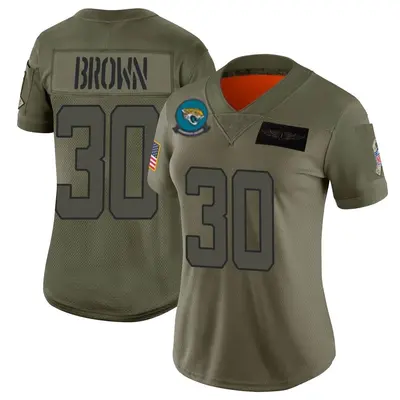 Women's Limited Montaric Brown Jacksonville Jaguars Camo 2019 Salute to Service Jersey