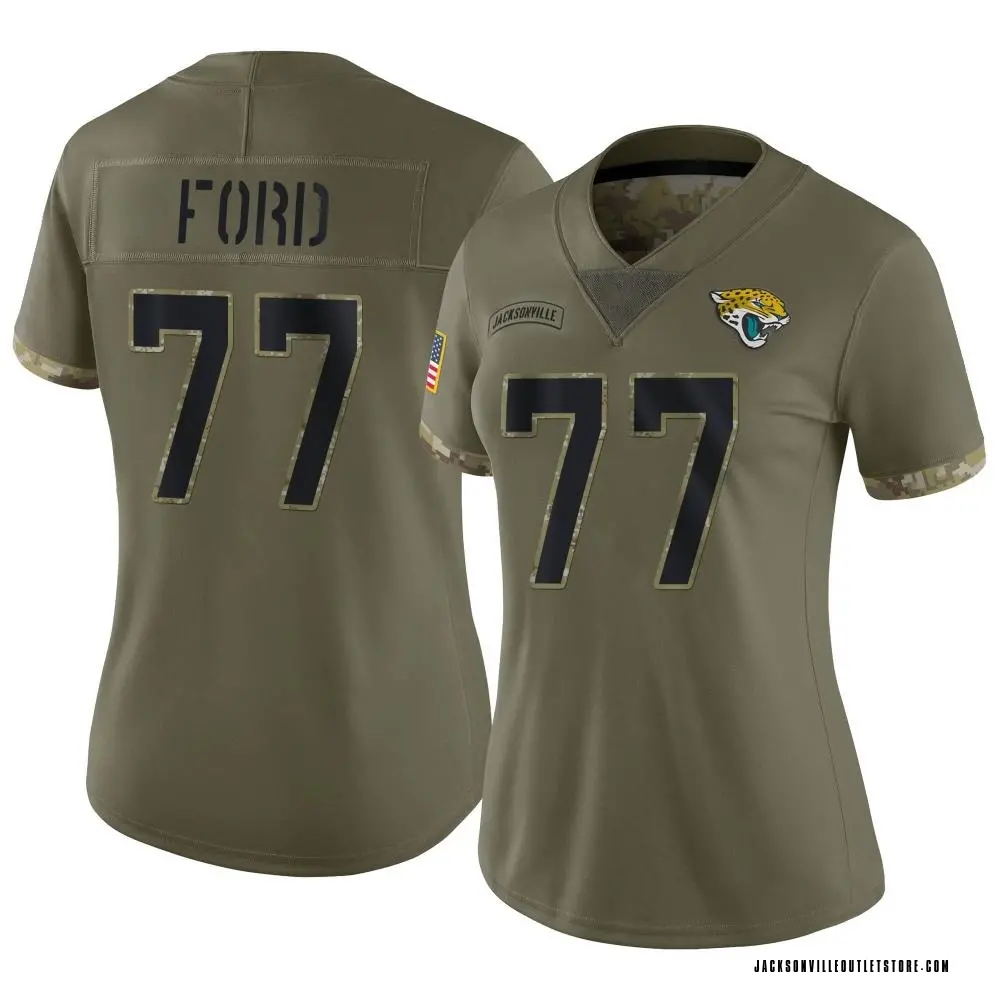 Women's Limited Nick Ford Jacksonville Jaguars Olive 2022 Salute To Service Jersey