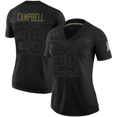 Women's Limited Tevaughn Campbell Jacksonville Jaguars Black 2020 Salute To Service Jersey