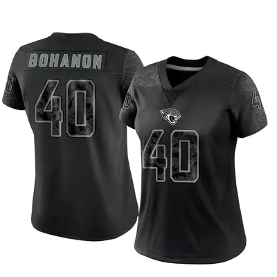 Women's Limited Tommy Bohanon Jacksonville Jaguars Black Reflective Jersey