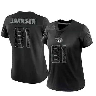 Women's Limited Willie Johnson Jacksonville Jaguars Black Reflective Jersey