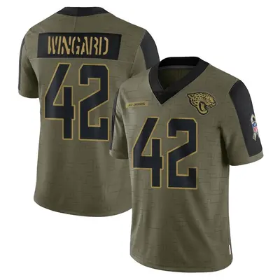Youth Limited Andrew Wingard Jacksonville Jaguars Olive 2021 Salute To Service Jersey