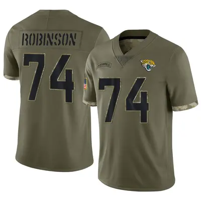 Youth Limited Cam Robinson Jacksonville Jaguars Olive 2022 Salute To Service Jersey