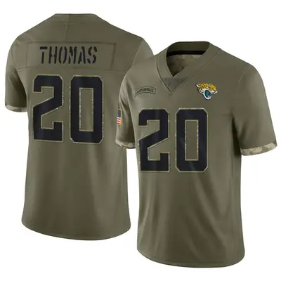 Youth Limited Daniel Thomas Jacksonville Jaguars Olive 2022 Salute To Service Jersey