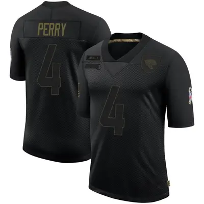 Youth Limited E.J. Perry Jacksonville Jaguars Black 2020 Salute To Service Jersey
