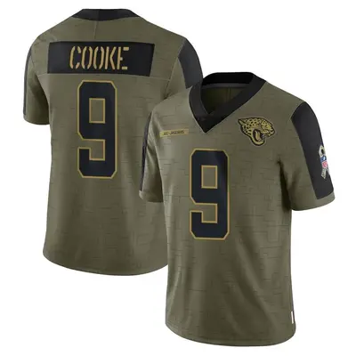 Youth Limited Logan Cooke Jacksonville Jaguars Olive 2021 Salute To Service Jersey